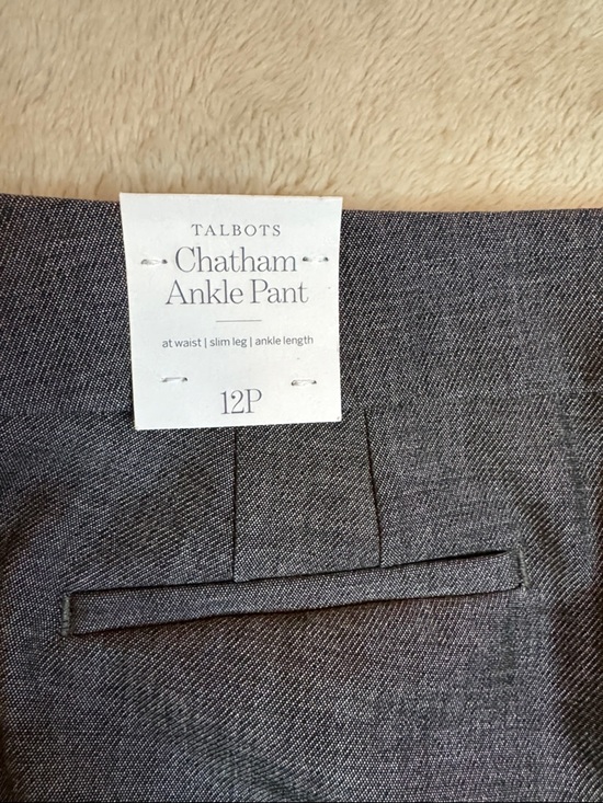 NWT Talbots Grey Chatham Ankle Pants sz 12 Petite Quality - Picture 12 of 12
